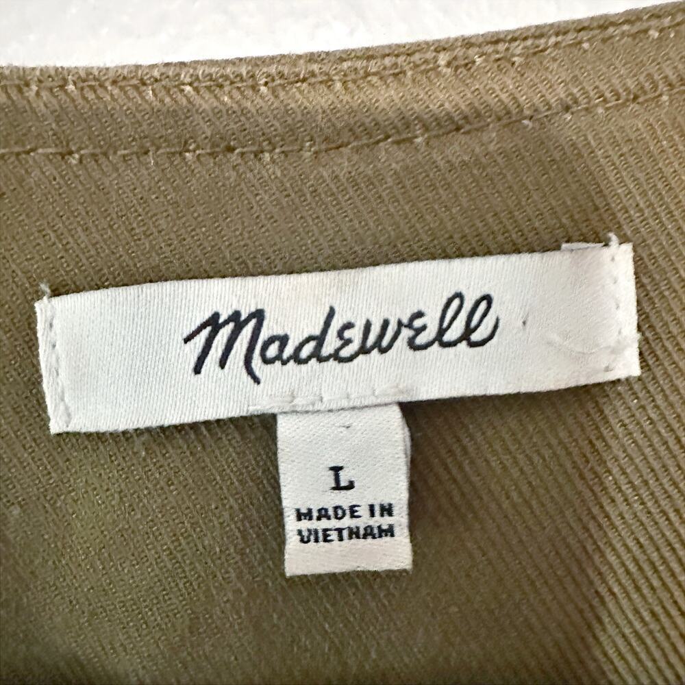 Madewell Tencel Twill Tapered Belted Golden Spinach Jumpsuit Women's Size Large - Picture 6 of 16